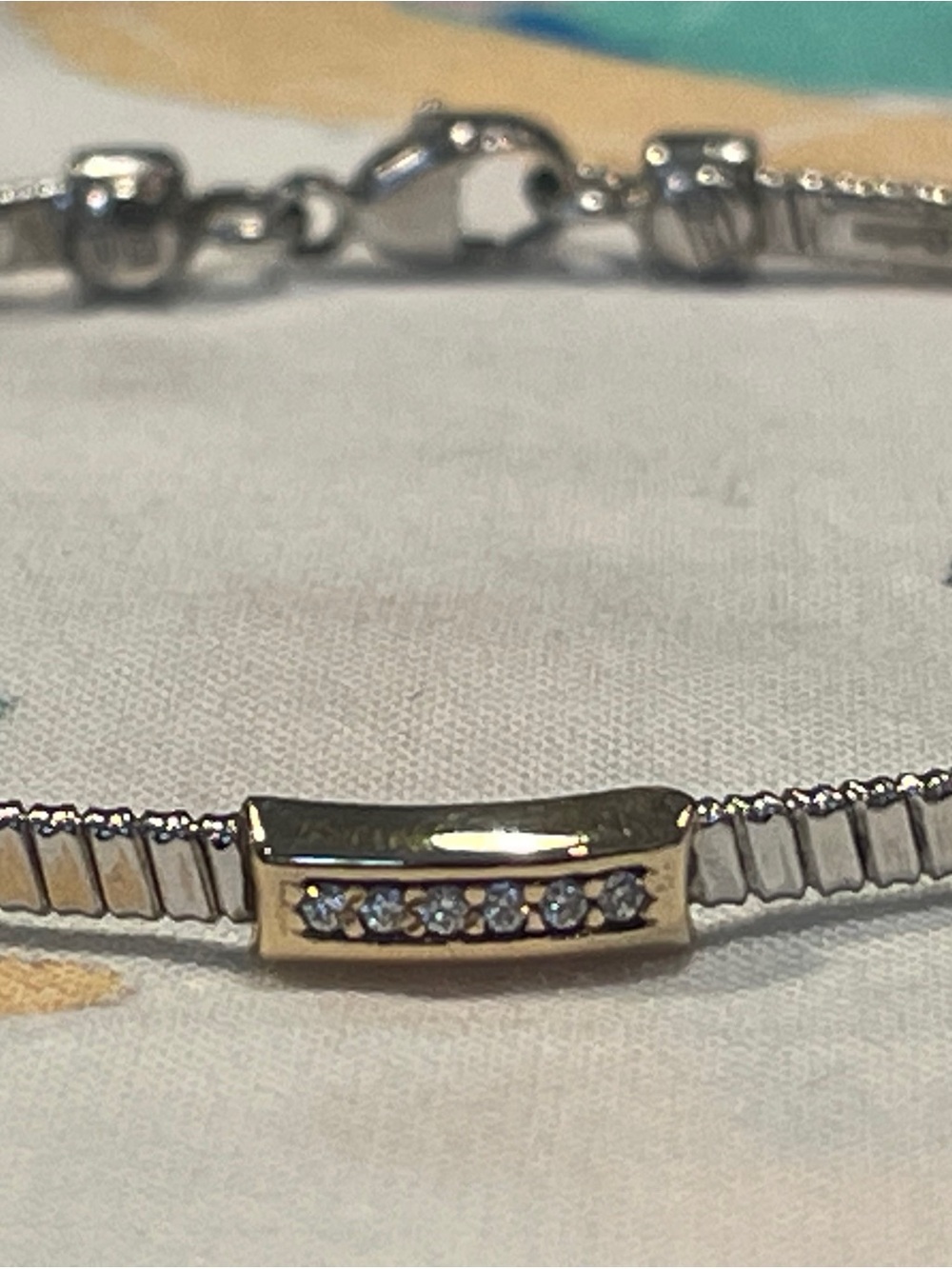 Milor Sterling Silver and 14k Yellow Gold Bracelet with CZ Station - Picture 5 of 17